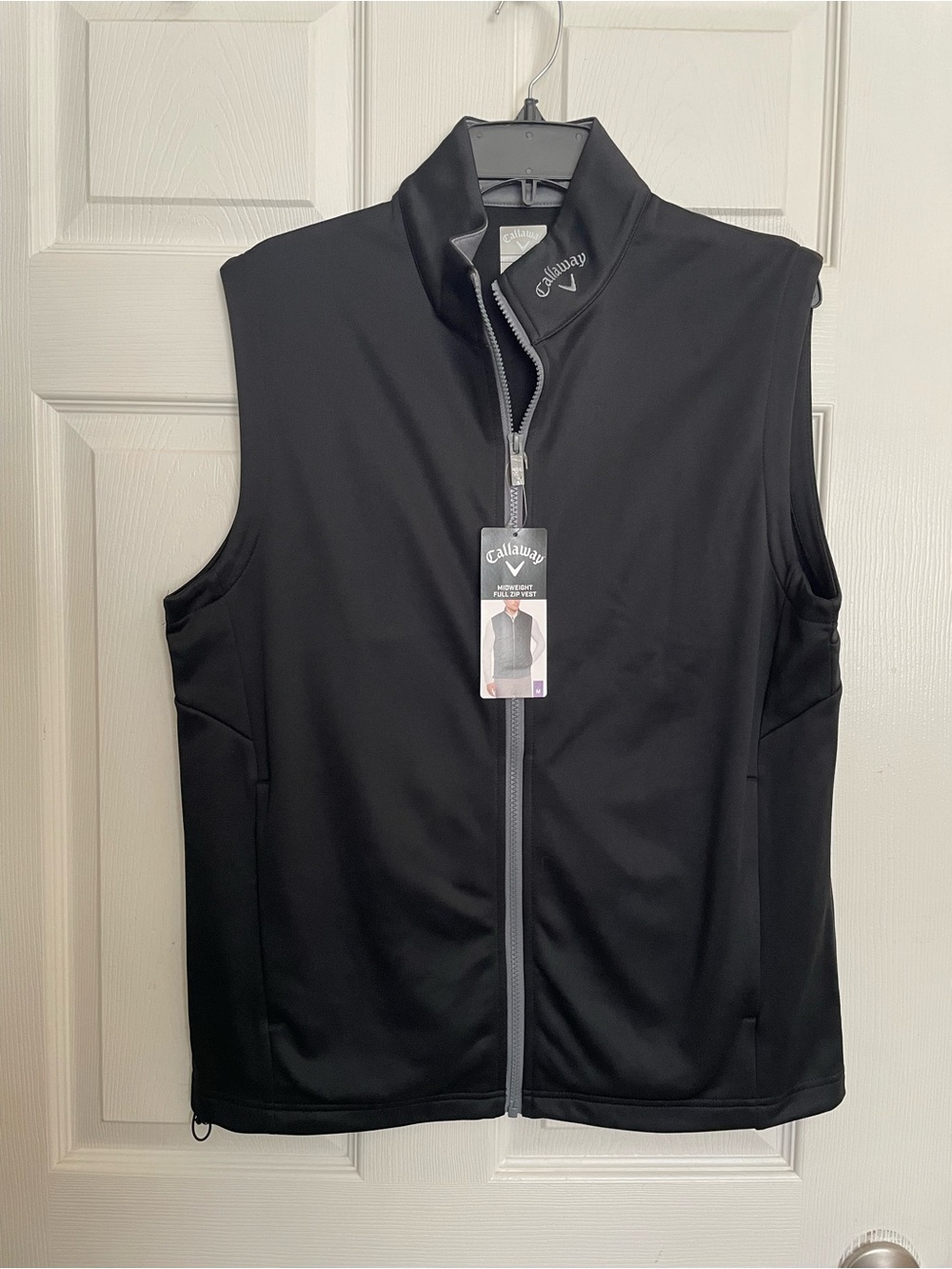 NWT Callaway Mens Medium Black Vest Midweight Fleece with Pockets